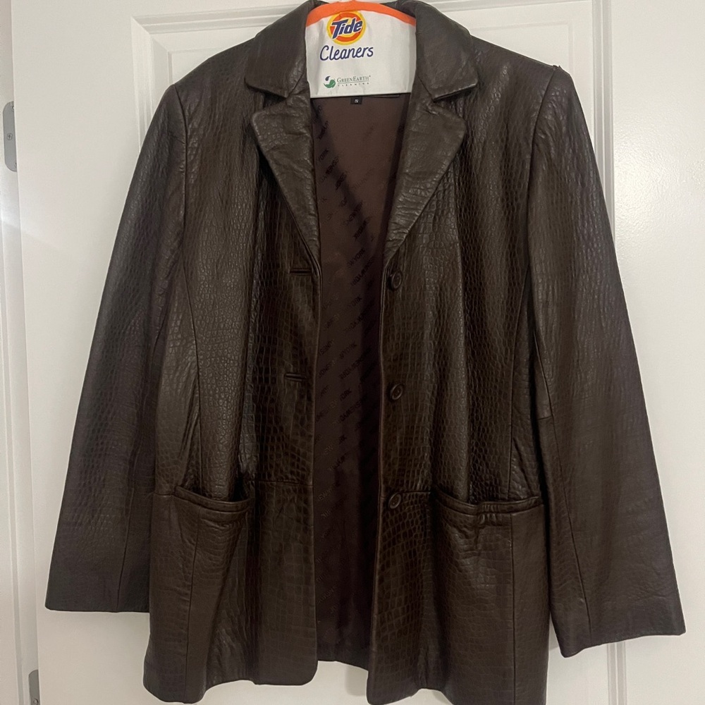 Jones New York Brown Leather Jacket